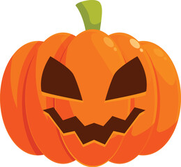 Carved pumpkin is smiling for the halloween festivities