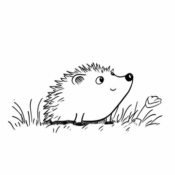 recommend clip art: Cute hedgehog coloring page for kids, ideal for creative learning fun.