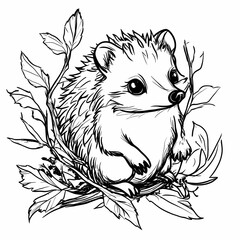 Cute hedgehog coloring page for kids, ideal for creative learning fun.