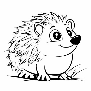 recommend clip art: Cute hedgehog coloring page for kids, ideal for creative learning fun.