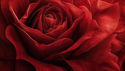 Close-up of a red rose with intricate petals and soft light
