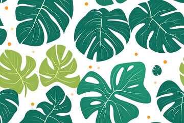 seamless texture with monster leaves in flat art style
