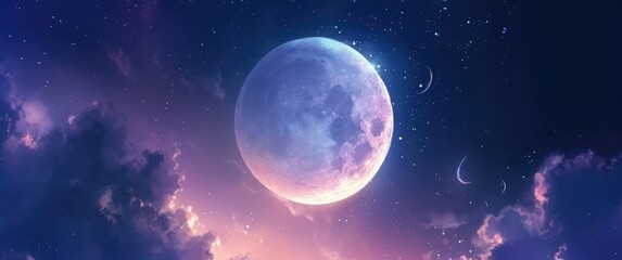 Full Moon Over Tranquil Sea