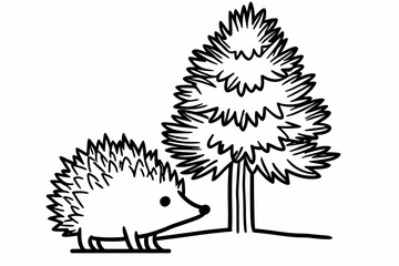 Cute hedgehog coloring page for kids, ideal for creative learning fun.