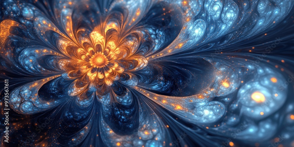 Aufkleber abstract fractal illustration created through rendering techniques