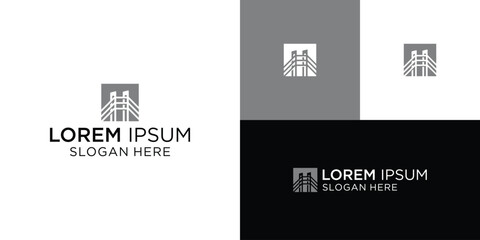 simple bridge symbol vector logo design