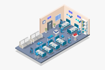 Hospital room isometric