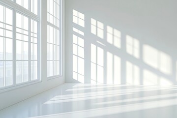 Fototapeta premium Empty Room With Natural Light Creative Copy Space Background Design Interior Concept , ai