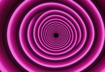 Graphic design art of abstract illusion of spiral with geometric shapes of pink and violet neon lines. Ai generated image