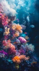 Fototapeta premium A close-up view of a vibrant coral reef