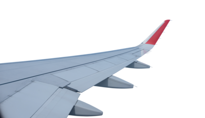 Airplane wing isolated on transparent background, PNG File
