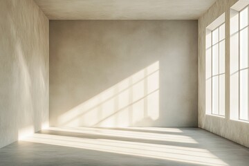 Obraz premium Empty Room With Natural Light Creative Copy Space Background Design Interior Concept , ai