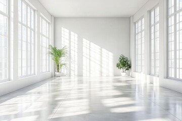 Fototapeta premium Empty Room With Natural Light Creative Copy Space Background Design Interior Concept , ai