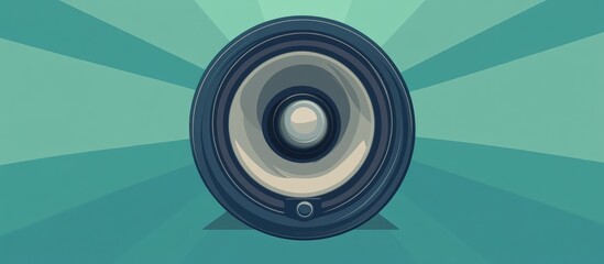 Blue flat style loudspeaker with button design