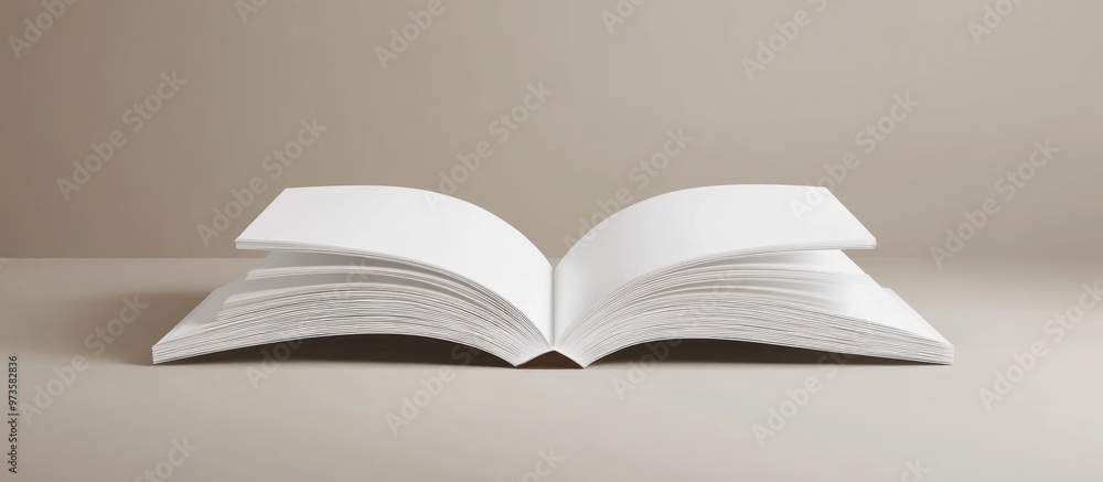 Poster 3d rendering of an a4 white book mockup an empty open book in a4 format with a clean and minimal spr