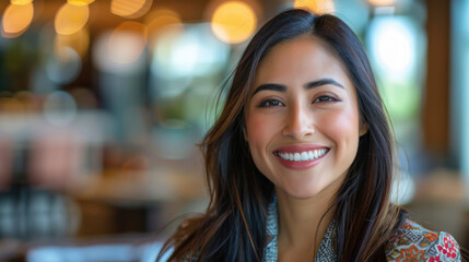 Obraz premium hispanic Pretty woman smiling boss model background png file