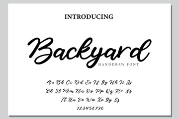 Backyard Font Stylish brush painted an uppercase vector letters, alphabet, typeface