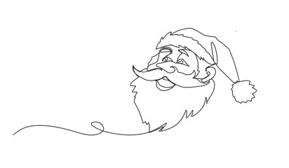 Santa Claus Christmas Mascot in line art