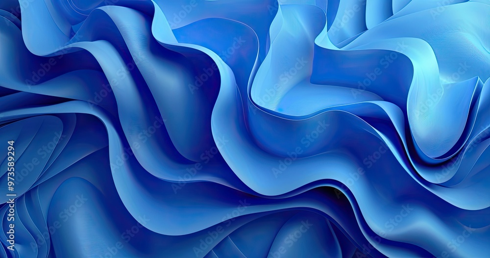 Aufkleber a vibrant, flowing texture of blue fabric or material, showcasing smooth curves and folds, creating 