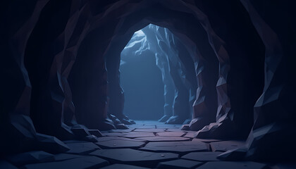 Dark Creepy Cave Background: Spooky Dungeon Mysterious Passage Scary Underground ,Fantasy Landscape Ancient Ruins Hidden.