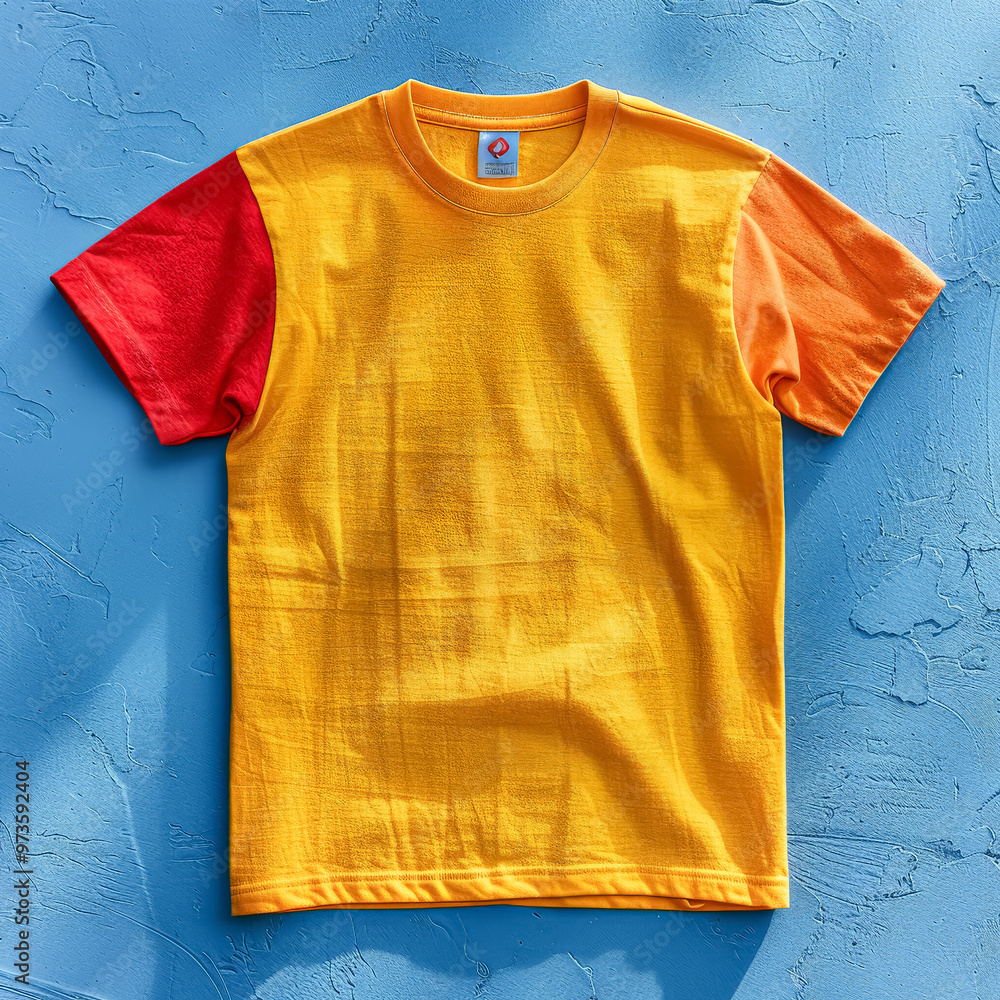 Poster A child's red and yellow shirt hangs on a hanger.