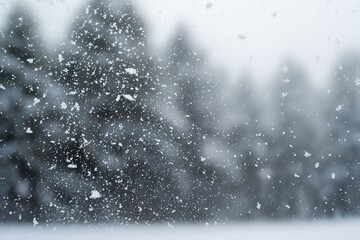 Ethereal Snow Dust on a Clear Canvas: Soft Winter Snow, Fleeting Shapes, Delicate Flakes, Frost-Laden Background