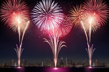 Mesmerizing Isolated Firework Overlay for Festive New Year Party Decor