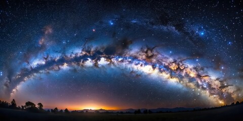 Fototapeta premium Spectacular photo of the Milky Way galaxy with billions of stars visible , astronomy, night sky, space exploration