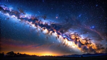 Fototapeta premium Spectacular image of the Milky Way galaxy in the night sky, cosmos, stars, space, astronomy, galaxy, night, sky
