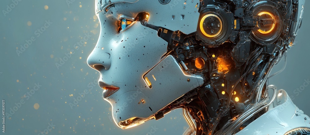 Poster robot head close up
