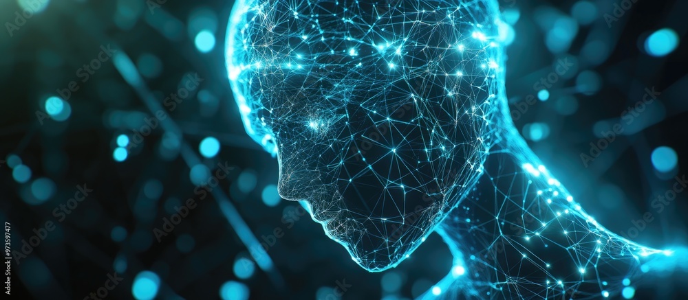 Poster artificial intelligence and technology themed web backdrop digital concept representation