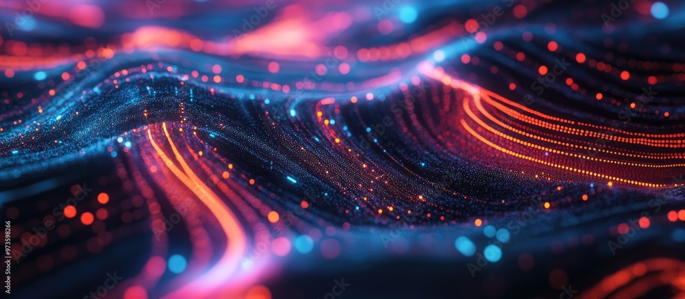 Aufkleber Abstract representation of artificial intelligence and technology in a web based background illustrating virtual concepts and digital interactions