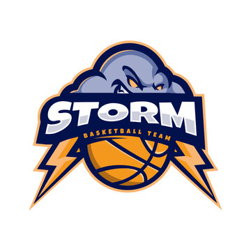 Storm mascot logo for team basketball, sports, gaming and more