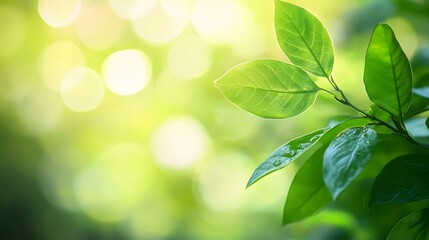 Naklejka premium 植物の緑の葉のクローズアップ