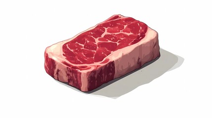 raw beef sirloin steak isolated at white background