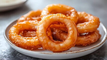 onion rings in a plate