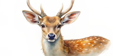 Fototapeta premium Watercolor painting of a realistic wildlife animal on a white background, watercolor, wildlife, animal, painting, art