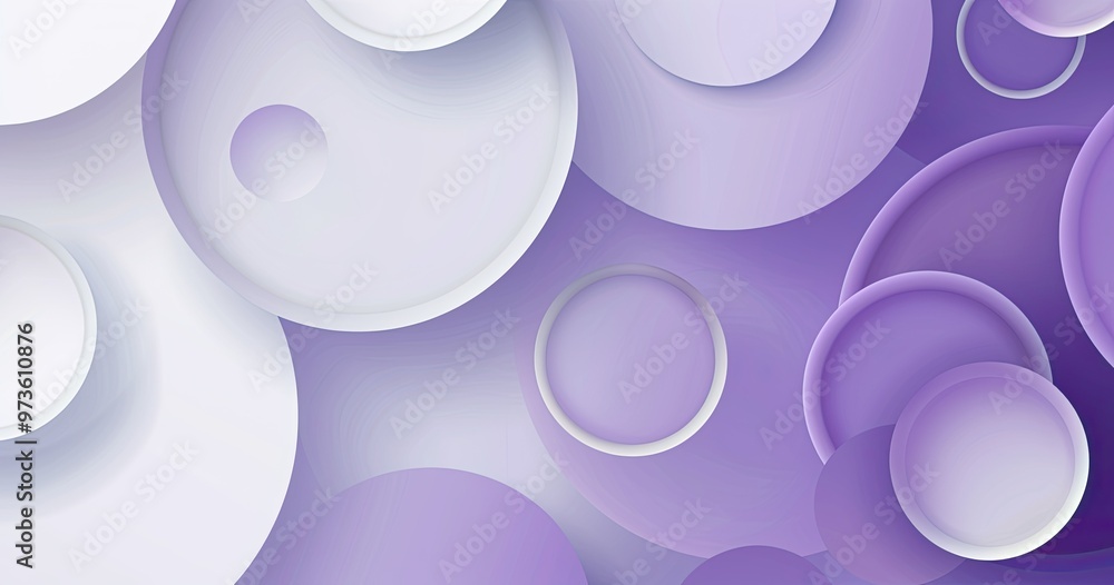 Aufkleber a visually appealing abstract design featuring overlapping circles in varying shades of purple and w