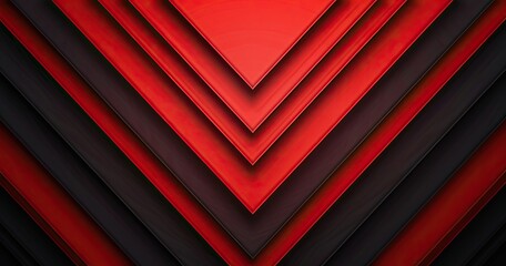 Fototapeta premium A visually striking abstract design featuring layered red and black geometric shapes creating a sense of depth and movement.