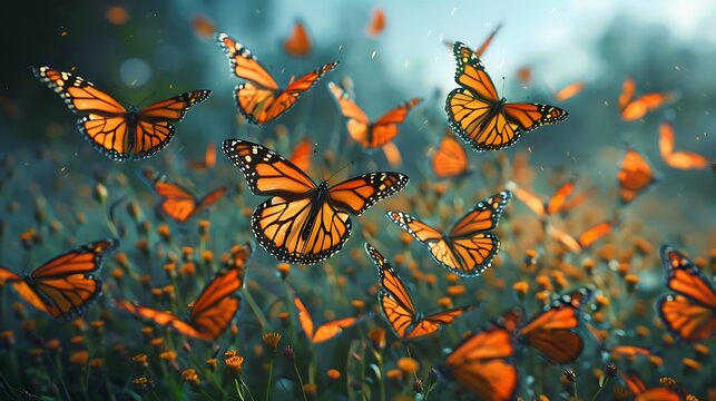 Monarch butterfly migration threatened by habitat loss, as these delicate insects struggle to find the milkweed plants they need to survive. The image of the dwindling migration highlights the 