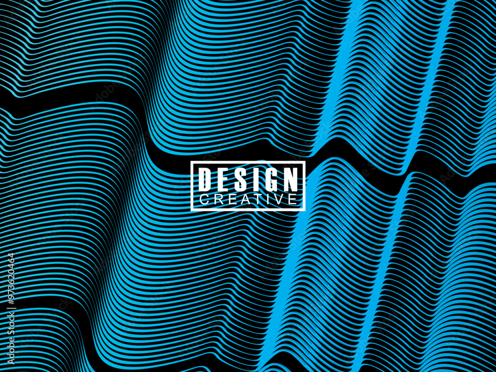 Fototapete futuristic abstract technology shining rainbow light lines on black background modern wave line patt