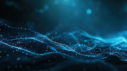 A visually stunning abstract representation of flowing digital waves, emphasizing technology and data visualization.