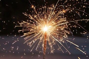 Fototapeta premium Mesmerizing Sparkler Display with Twinkling Sparks and Enchanting Light Effects