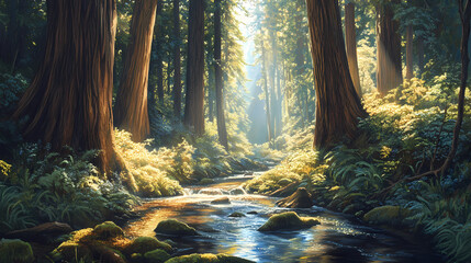 Obraz premium sunlight in the forest