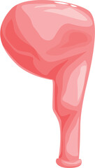 Cartoon of a single red balloon inflated and floating, perfect for party or celebration visuals