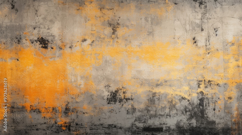 Aufkleber abstract artwork featuring a blend of gray and orange hues, creating a textured and dynamic visual e