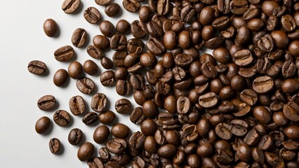 Fototapeta premium coffee beans on a white background