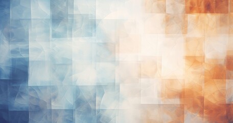 Abstract blend of soft blue and orange hues with a textured grid pattern, creating a calming visual effect.