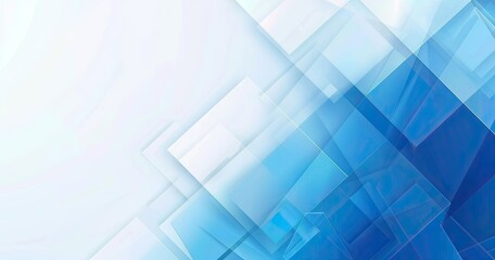 Obraz premium Abstract blue and white geometric shapes create a modern, clean background suitable for digital design and presentations.