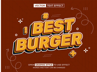 best burger editable text, font effect, 3d text for title
